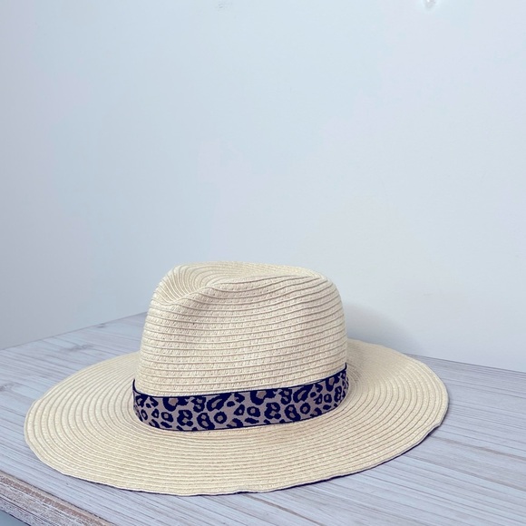 J.Crew Packable hat with leopard ribbon M/L vacation beach preppy resort wear - Picture 2 of 7